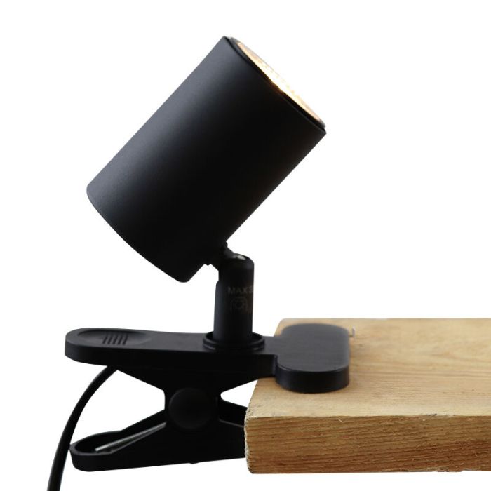 Modern clip spotlight black, Elena, with switch