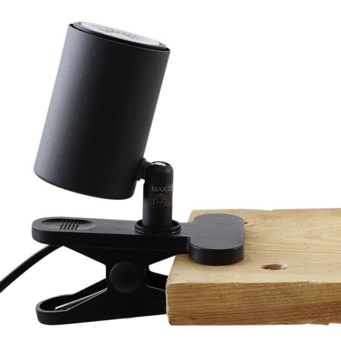 Modern clip spotlight black, Elena, with switch