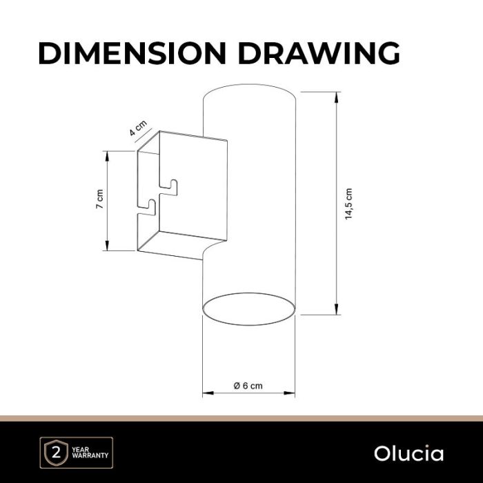 Modern up down wall light black, Elena