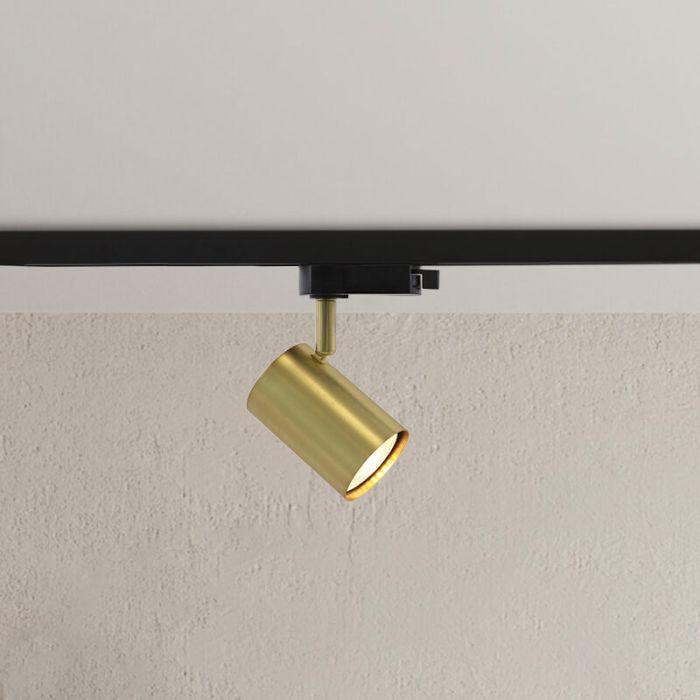 Modern 1 phase track lighting spotlight brass, Elena