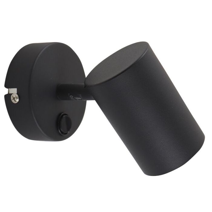 Modern wall spotlight black, Elena, with switch