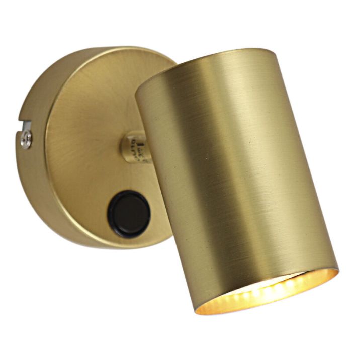 Modern wall spotlight brass, Elena, with switch