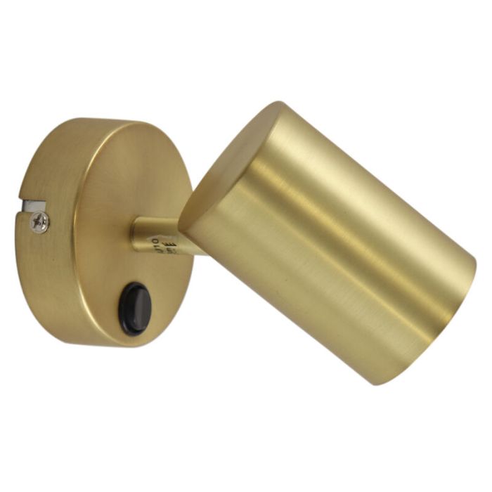 Modern wall spotlight brass, Elena, with switch