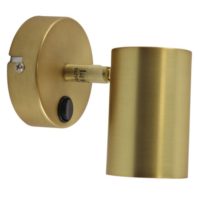Modern wall spotlight brass, Elena, with switch