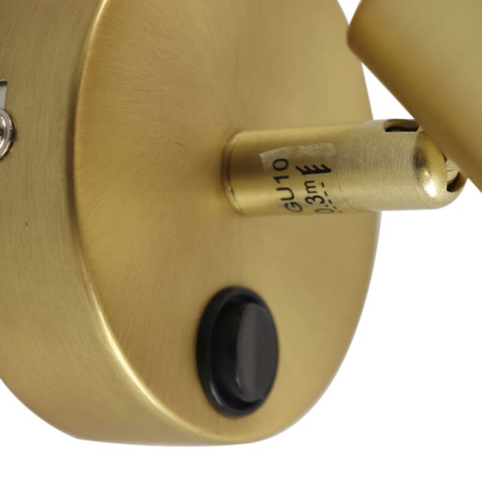 Modern wall spotlight brass, Elena, with switch