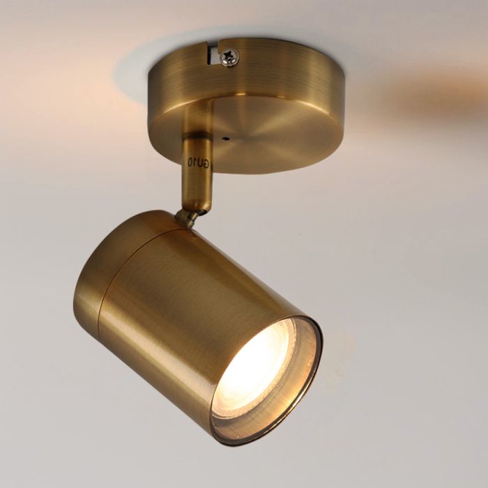 Modern bathroom ceiling light brass, Ciara, IP44