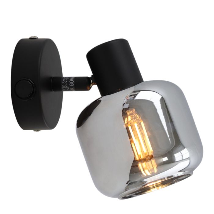 Modern wall spotlight black, Craig, with switch