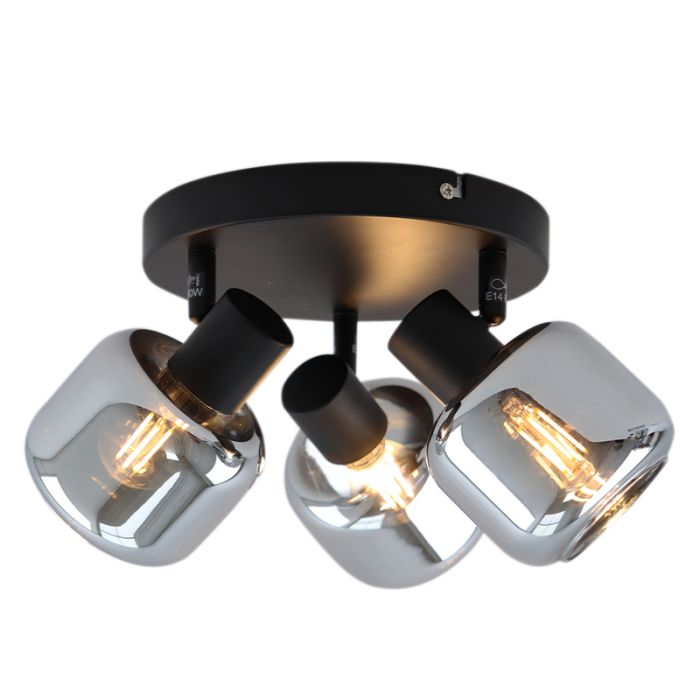 Modern ceiling spotlight black, Craig