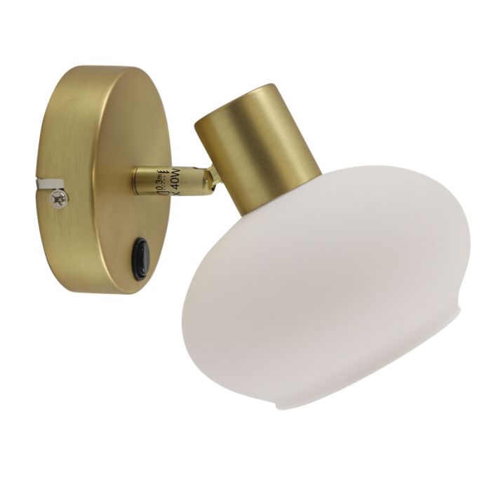 Design wall spotlight white, Skip, with switch
