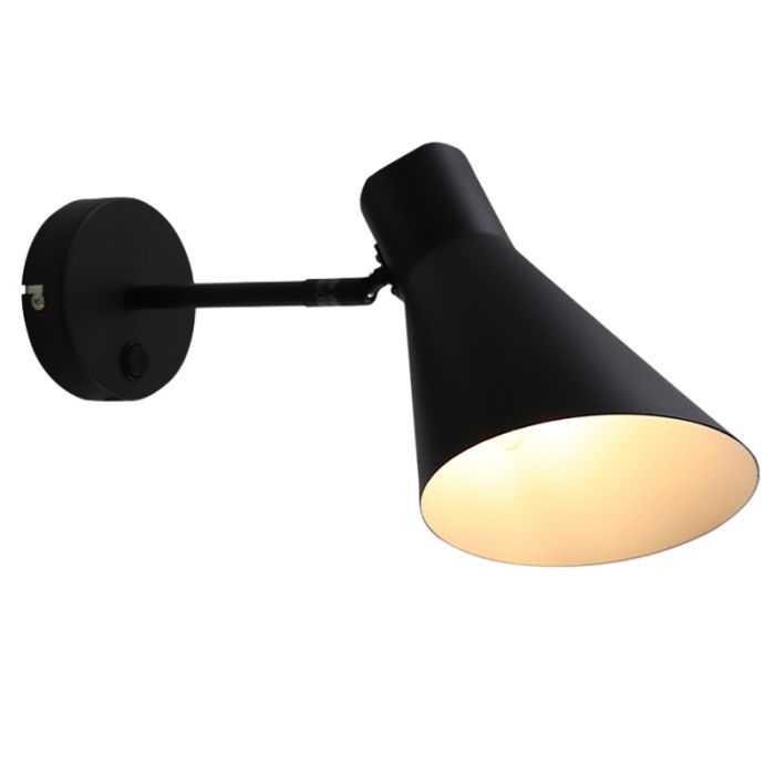Modern wall light black, Vico, with switch
