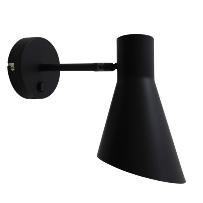 Modern wall light black, Vico, with switch