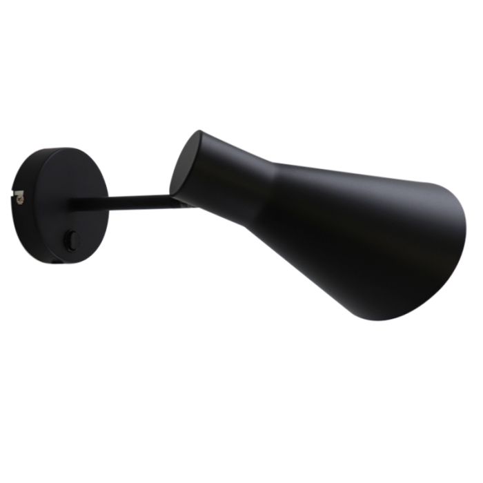 Modern wall light black, Vico, with switch