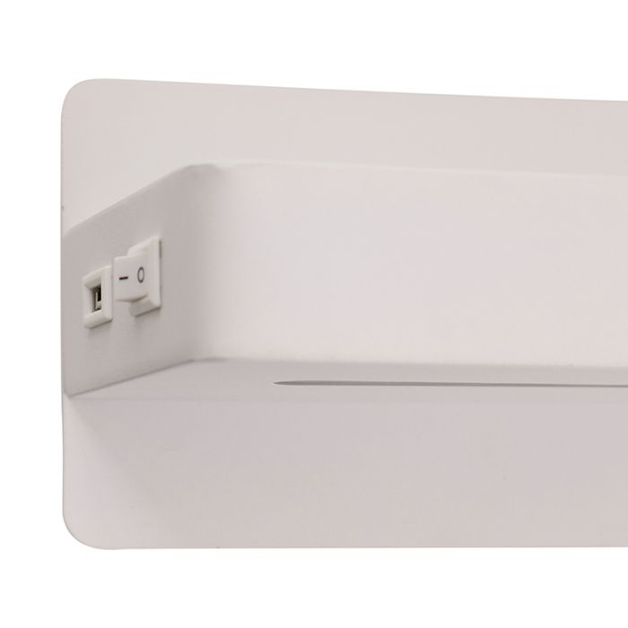 Modern wall light white, Gregor, 10W, 3000K LED, with switch