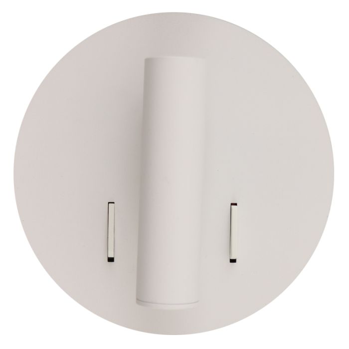 Modern wall light white, Alec, 9W, 3000K LED, with switch
