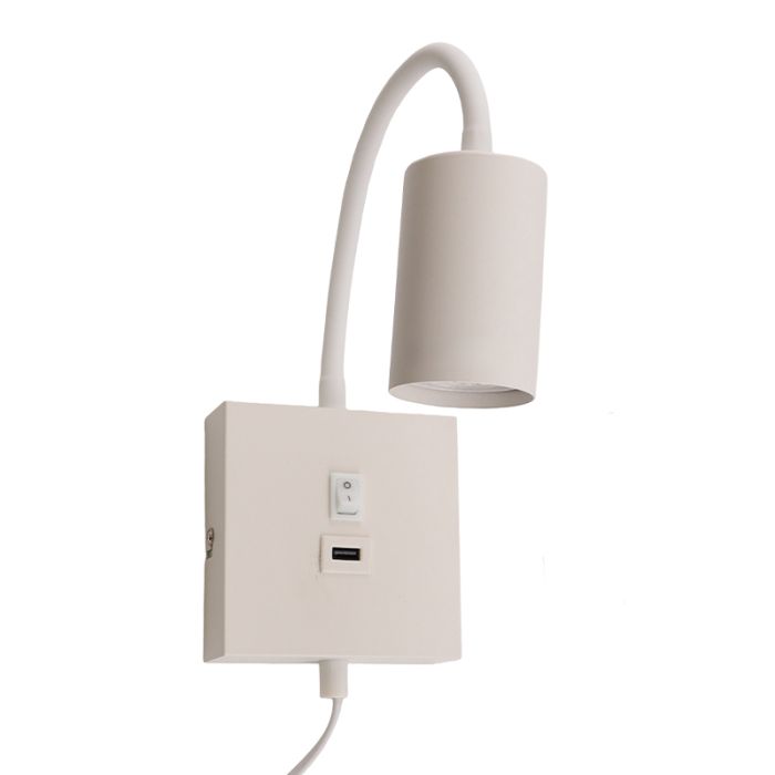 Modern wall spotlight white, Tibor, with switch