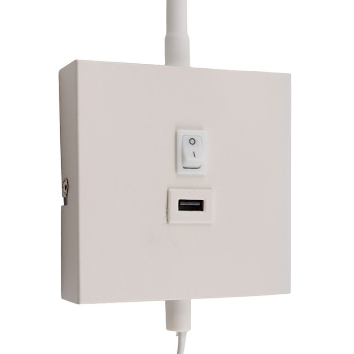 Modern wall spotlight white, Tibor, with switch