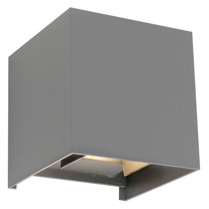 Modern up down wall light grey, Dion, 6W, 3000K LED, IP65
