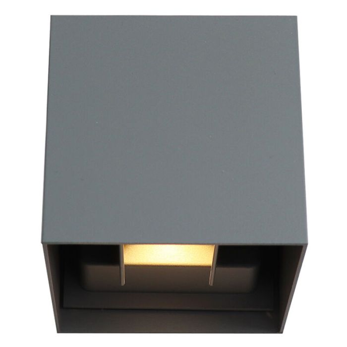 Modern up down wall light grey, Dion, 6W, 3000K LED, IP65