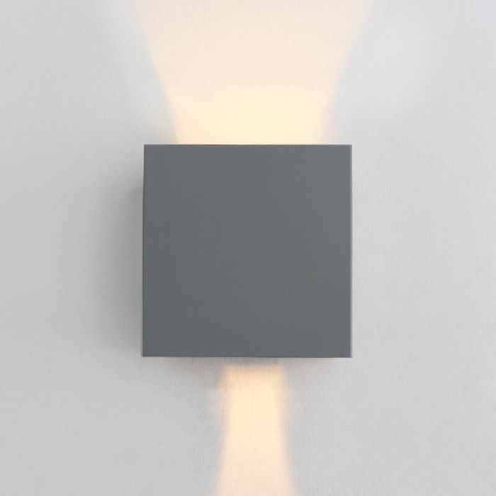 Modern up down wall light grey, Dion, 6W, 3000K LED, IP65