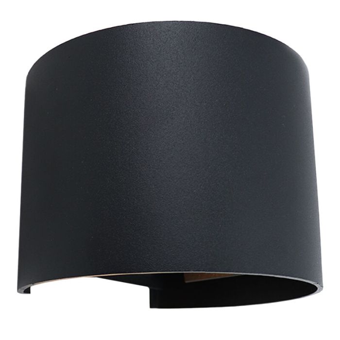 Modern up down wall light black, Dion, 6W, 3000K LED, IP65