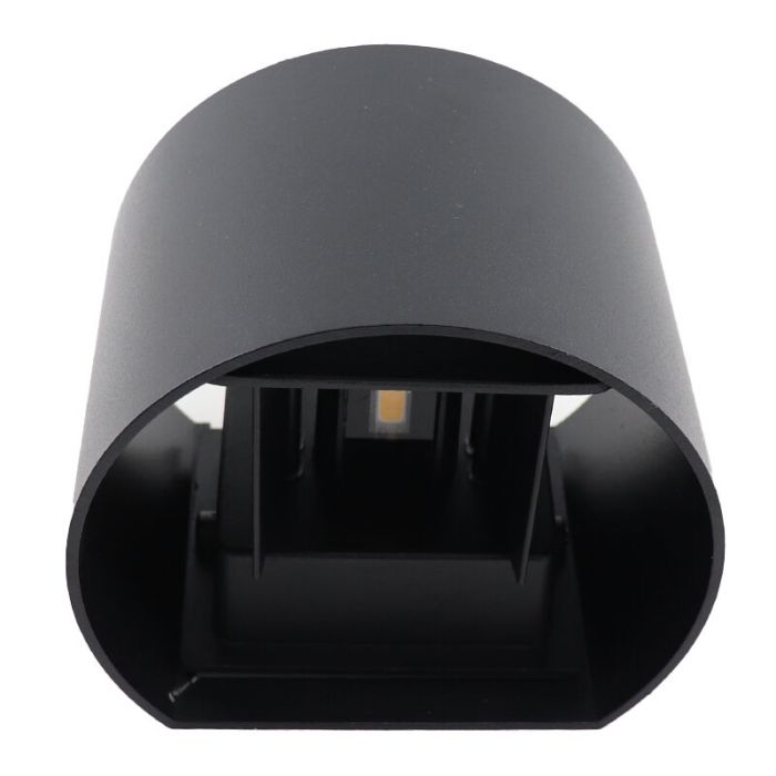 Modern up down wall light black, Dion, 6W, 3000K LED, IP65