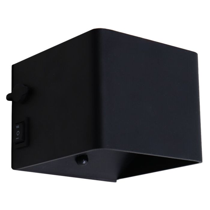 Rechargeable up down wall light black, Dion, 1W, 2700K LED, IP44, motion sensor