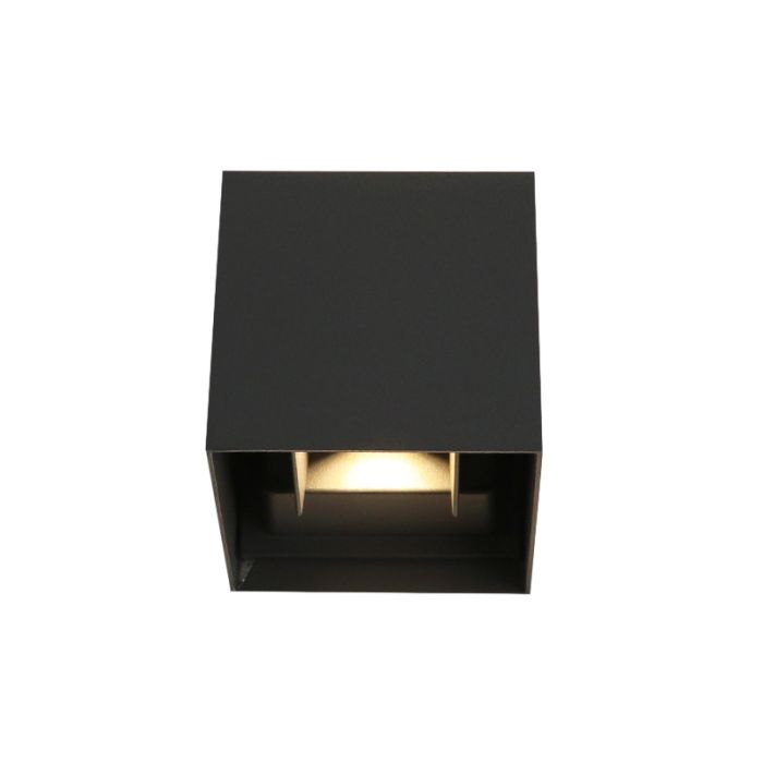 Modern smart wall light black, Dion, 6W, RGBW LED, IP65