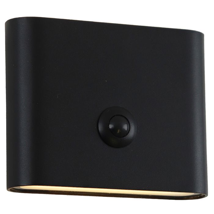 Modern rechargeable wall light black, Rodigo, 1W, 3000K LED, IP44