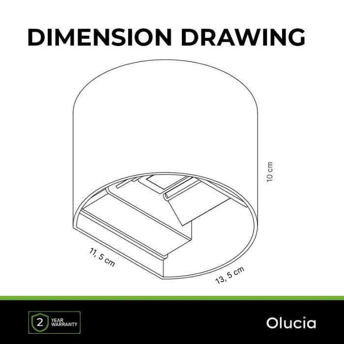Modern up down wall light black, Dion, IP65