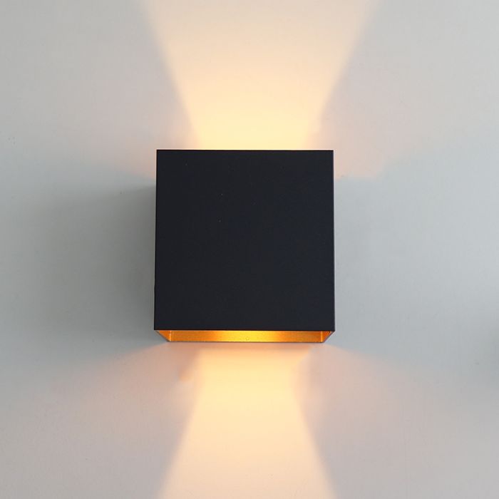Modern up down wall light black, Dion, IP65