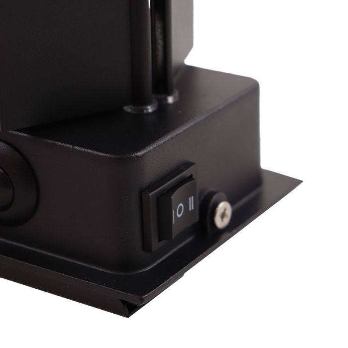 Modern rechargeable wall light black, Dion, 1W, 2700K LED, IP44