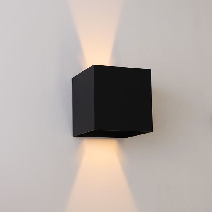 Modern rechargeable wall light black, Dion, 1W, 2700K LED, IP44