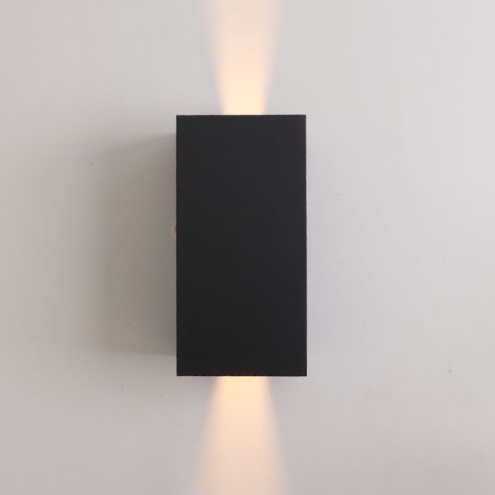 Modern up down wall light black, Dion, IP65