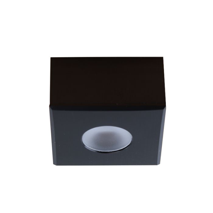 Square black surface mounted spotlight Fredo, IP44, dimmable
