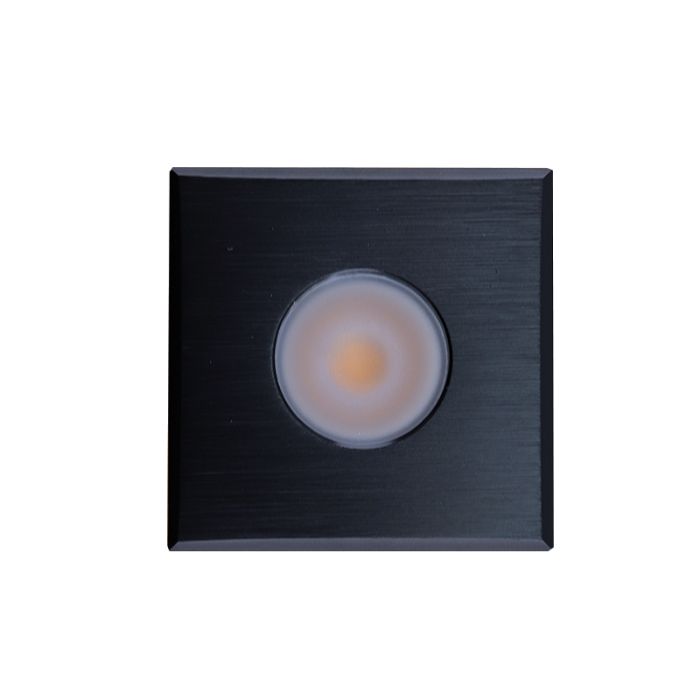 Square black surface mounted spotlight Fredo, IP44, dimmable