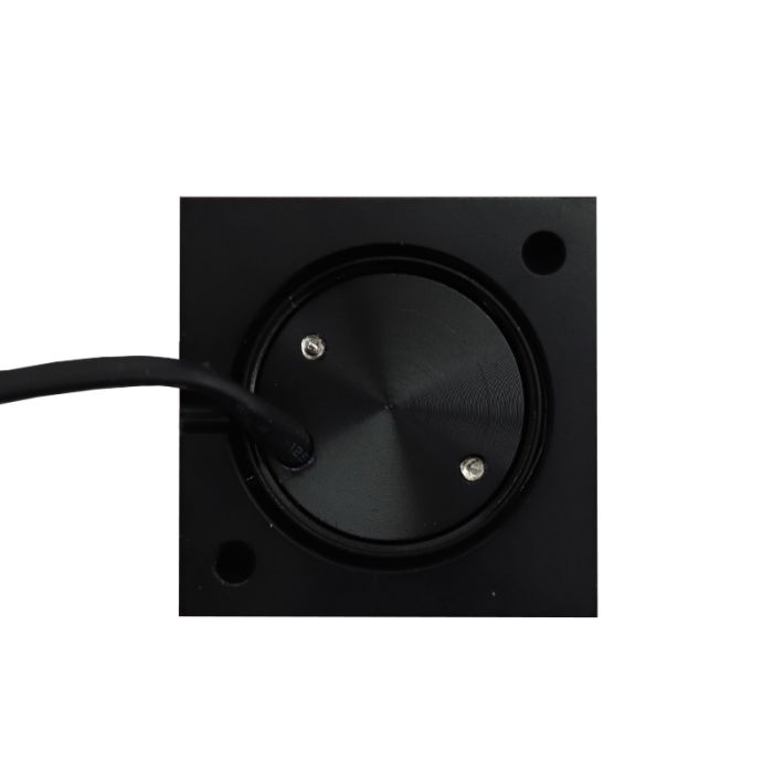 Square black surface mounted spotlight Fredo, IP44, dimmable