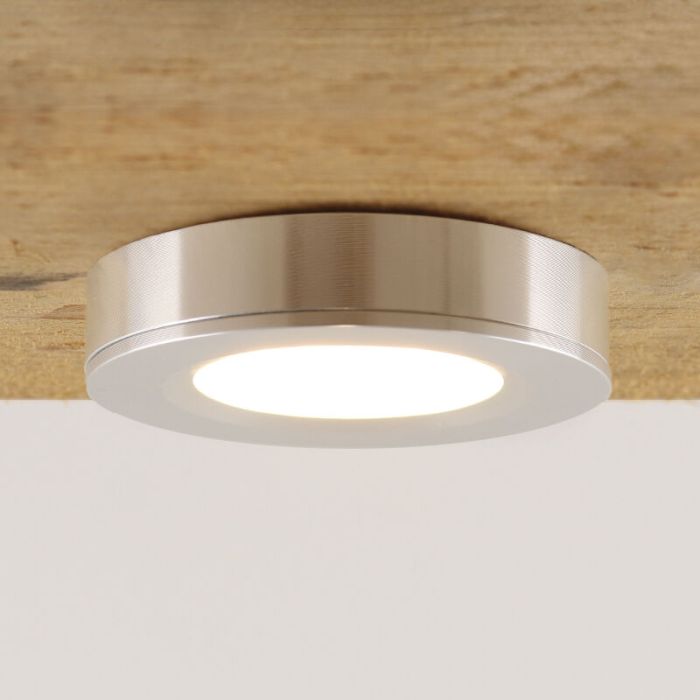 Round kitchen cabinet light, silver