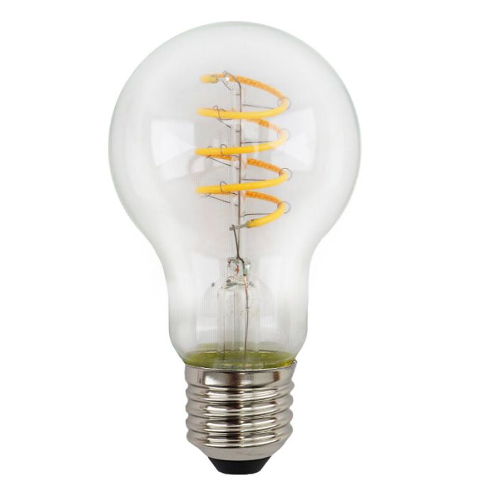 Dimmable E27 LED bulb, Tuelo, A60, 4w, transparent glass, 2700k