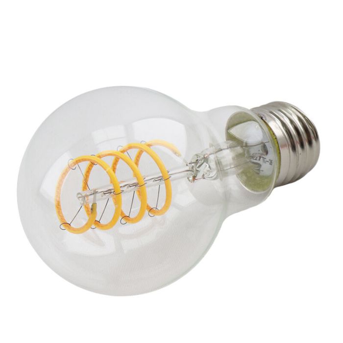 Dimmable E27 LED bulb, Tuelo, A60, 4w, transparent glass, 2700k