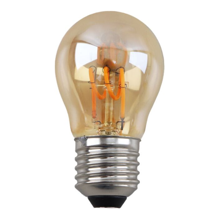 Dimmable Olucia E27 LED filament bulb Tuelo, amber, 4W, 2200K