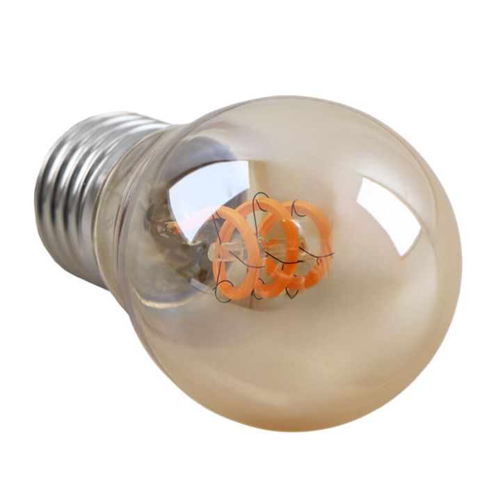 Dimmable Olucia E27 LED filament bulb Tuelo, amber, 4W, 2200K