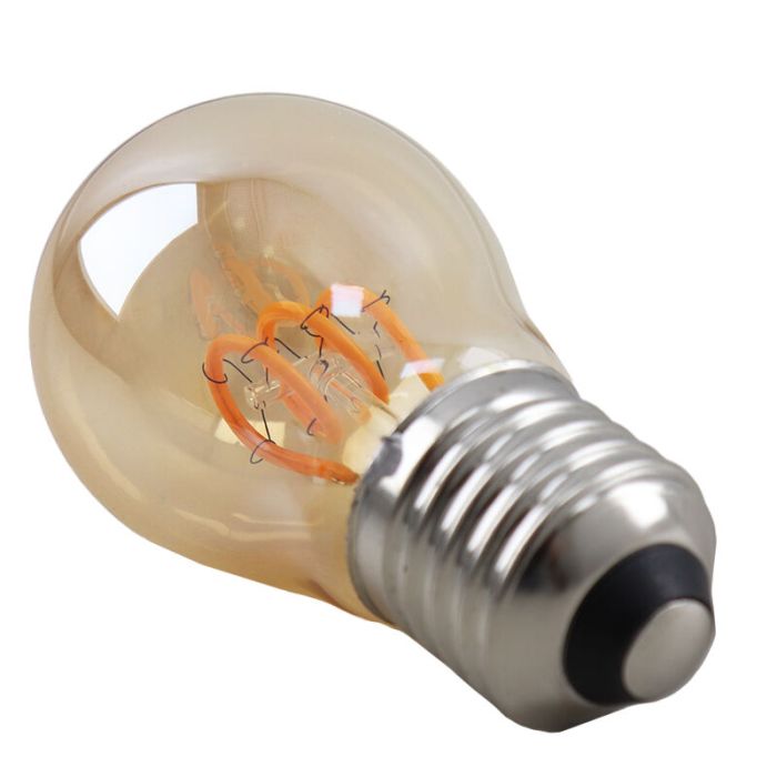 Dimmable Olucia E27 LED filament bulb Tuelo, amber, 4W, 2200K