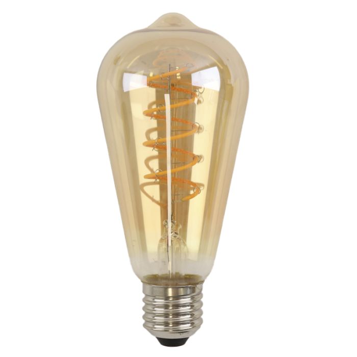 Dimmable Olucia E27 LED Edison bulb Tuelo, amber, 4W, 2200K