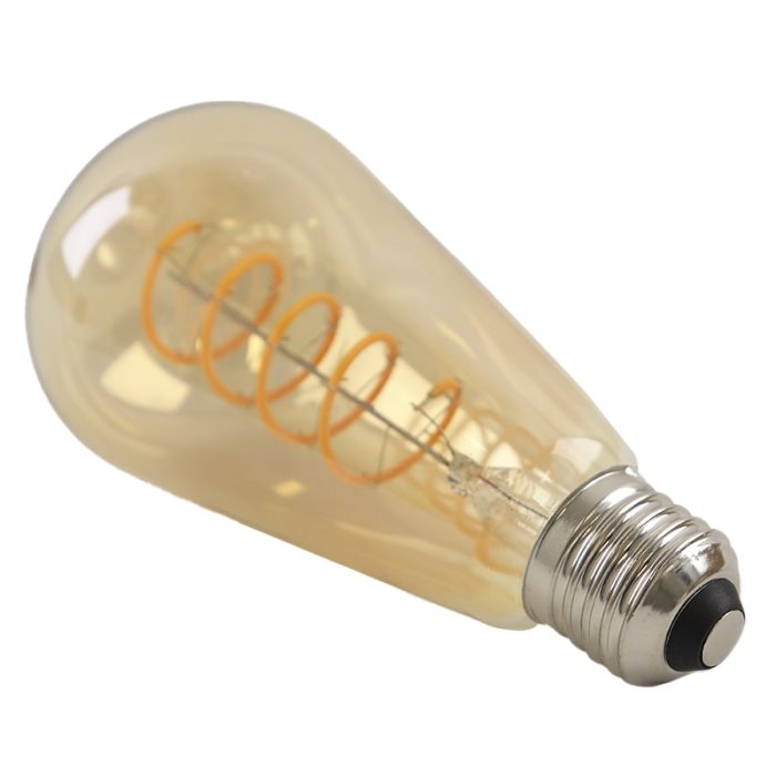 Dimmable Olucia E27 LED Edison bulb Tuelo, amber, 4W, 2200K