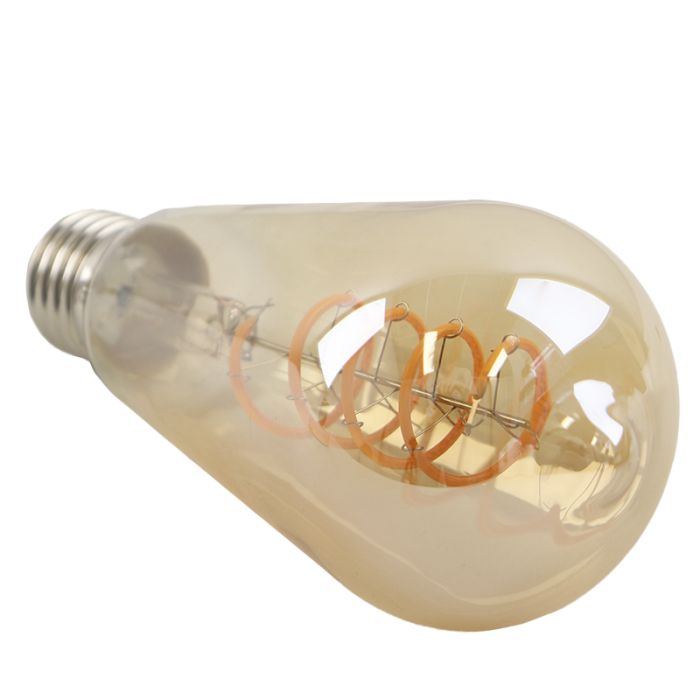 Dimmable Olucia E27 LED Edison bulb Tuelo, amber, 4W, 2200K