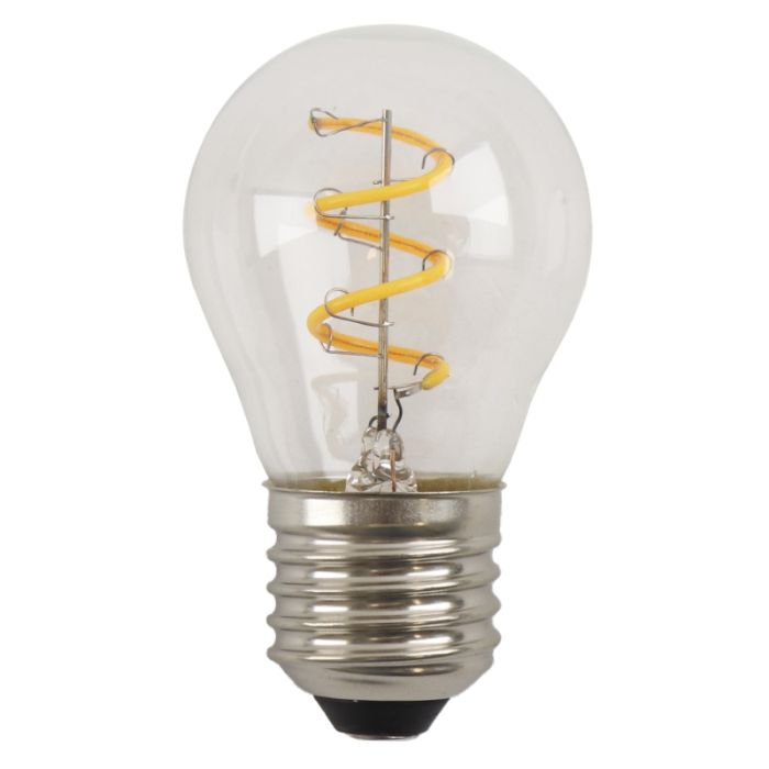 Dimmable Olucia E27 LED filament bulb Tuelo, P45, 4W, 2700K