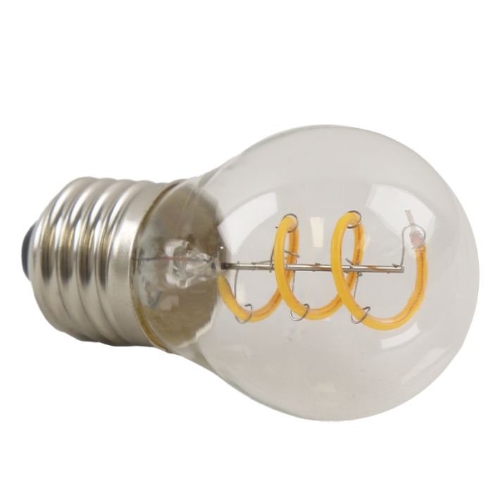 Dimmable Olucia E27 LED filament bulb Tuelo, P45, 4W, 2700K