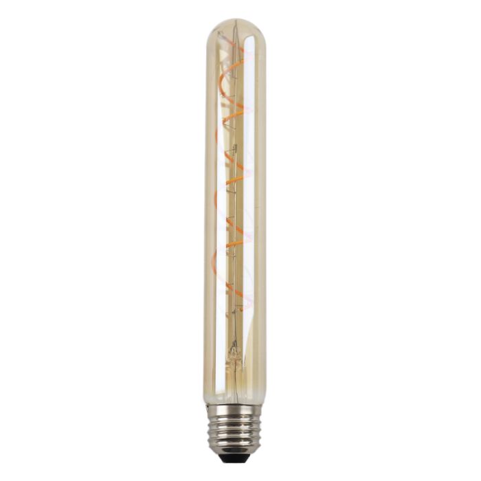 Dimmable Olucia E27 LED tubular bulb Damien, amber, 4W, 2200K