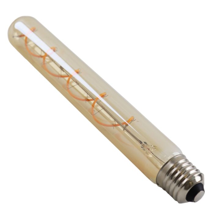 Dimmable Olucia E27 LED tubular bulb Damien, amber, 4W, 2200K