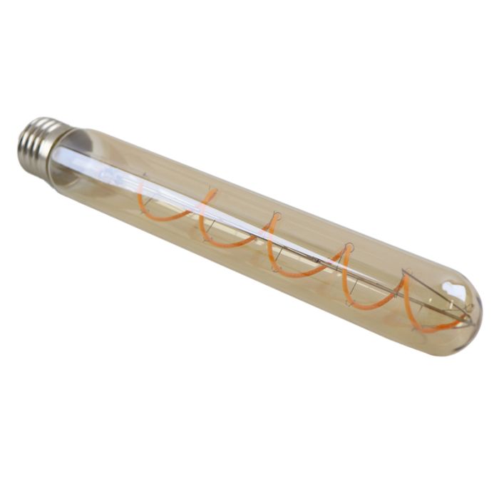 Dimmable Olucia E27 LED tubular bulb Damien, amber, 4W, 2200K
